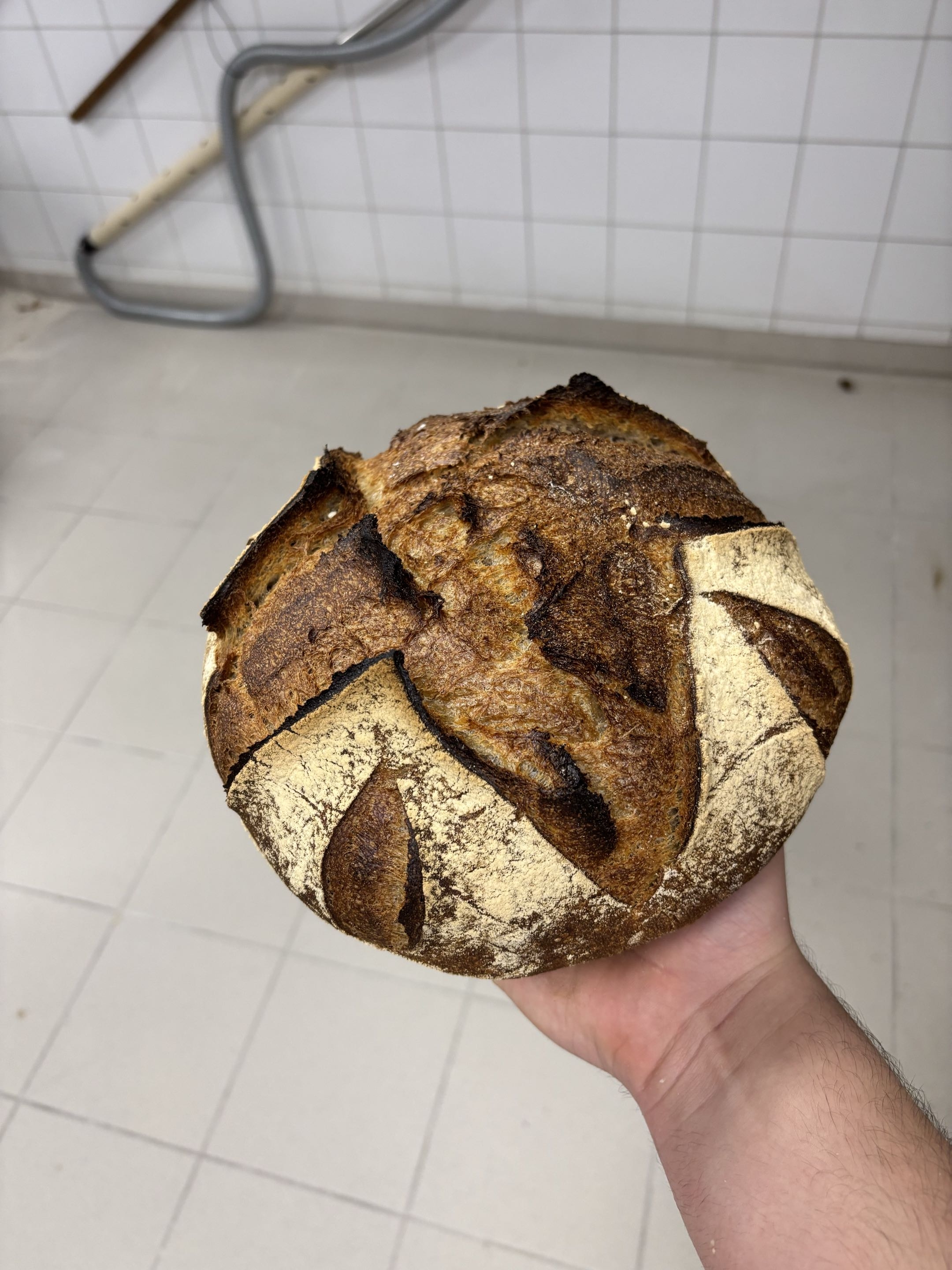 Simon Guilbaud façonnant une miche de pain